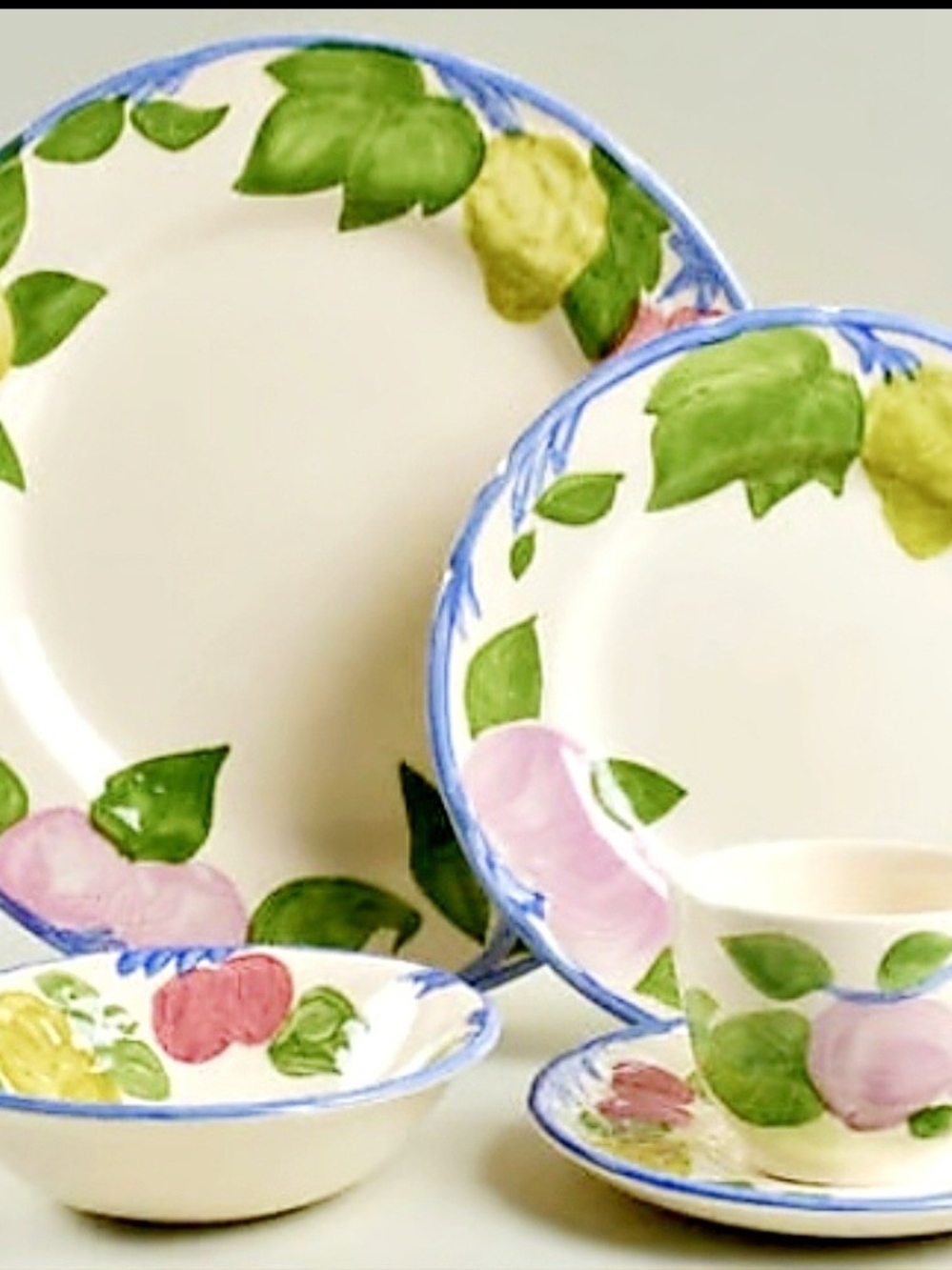 Orchard Glade By Franciscan Hand-Painted 5 Pc Set NWOT - Picture 2 of 3